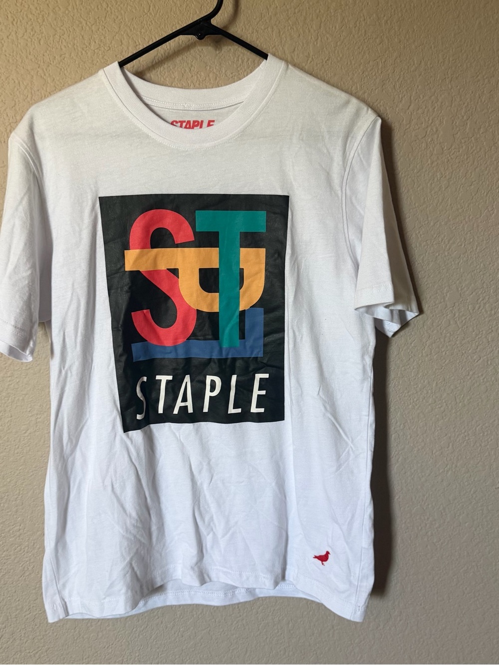 STAPLE Mens Small Graphic Short Sleeve T-Shirt Crewneck Graphic White NWT $32